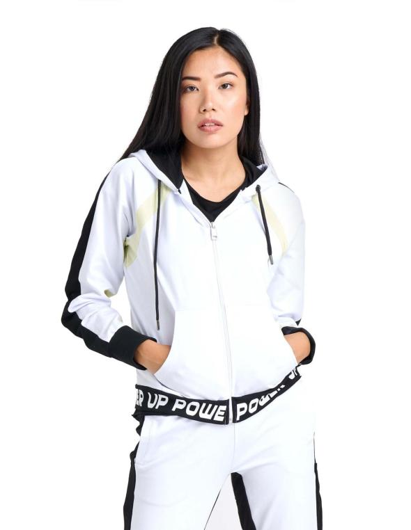 Woman hoody full zip Neon