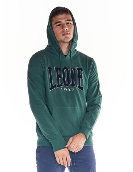 Leone 1947 Men's sweatshirt with hood blue cotton M313TN4F10