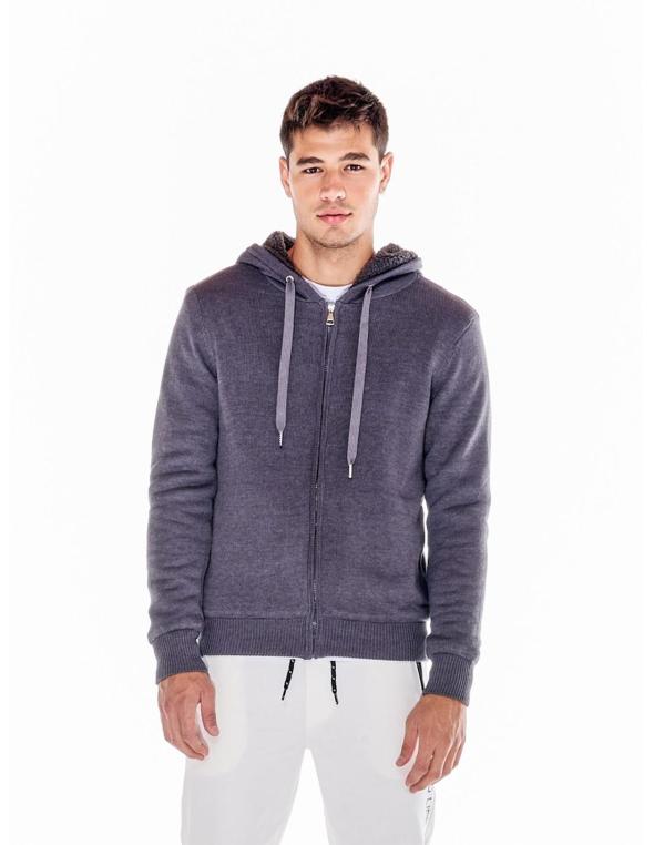 Man knitted hoody full zip...