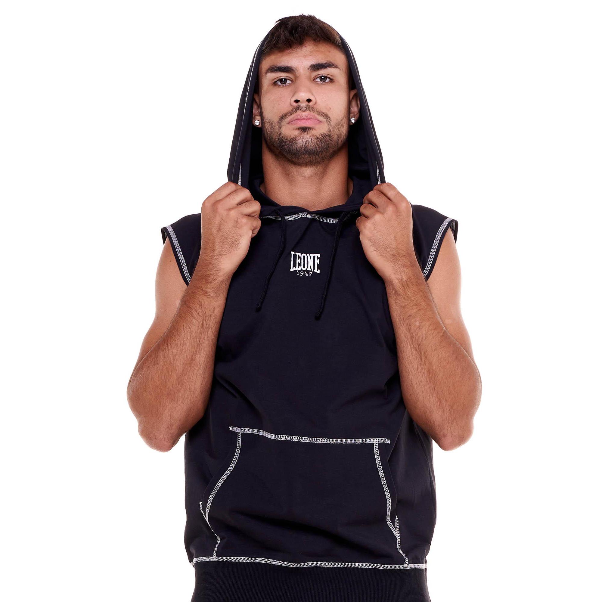 Leone 1947 Logo Hooded Sleeveless Sweatshirt Branco