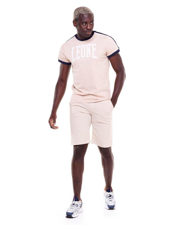 Complete leisure kit T-shirt Shorts Leone 1947 Cotton Man set t-shirt  bermuda Vintage Logo Black