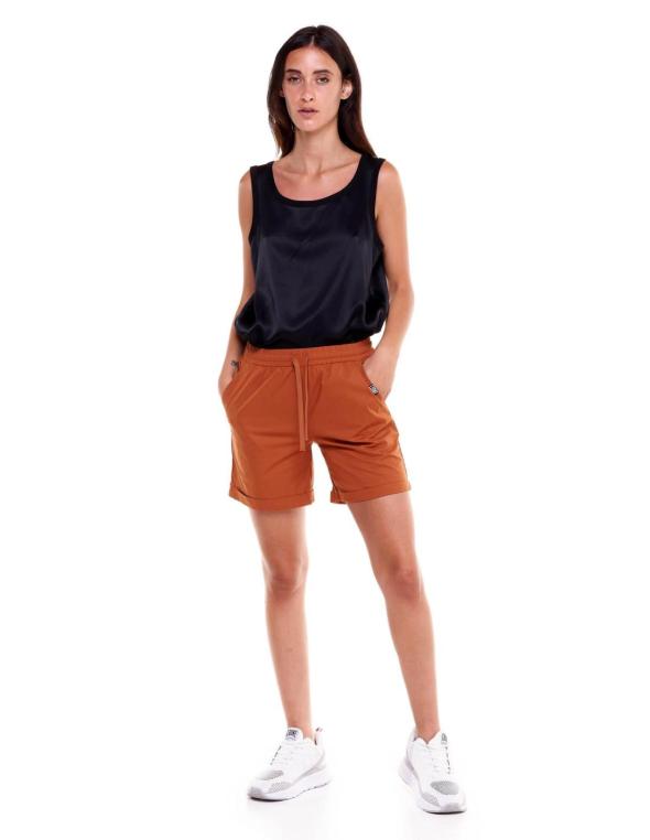 Woman poplin shorts Earth...