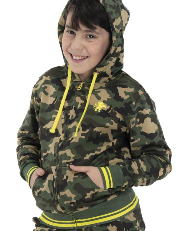 Boy hoody full zip Bold Camo