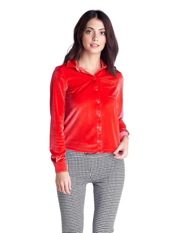 Woman velvet shirt College