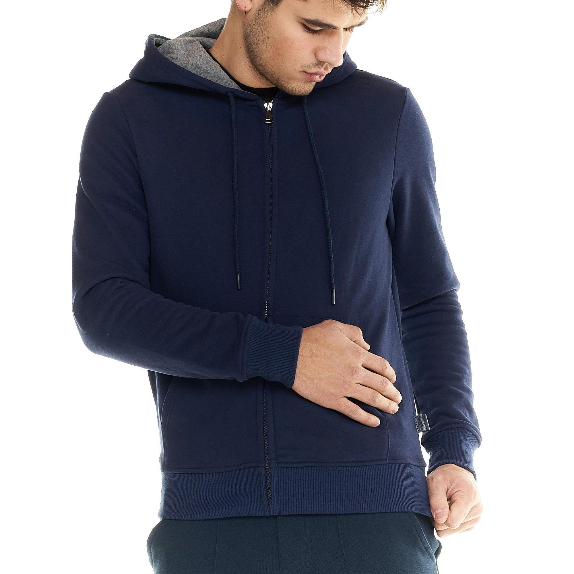 Sudadera de hombre Leone con capucha y cremallera completa Lifestyle