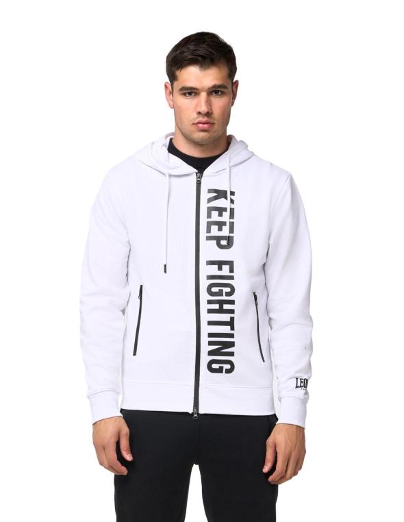 Man hoody full zip B&W