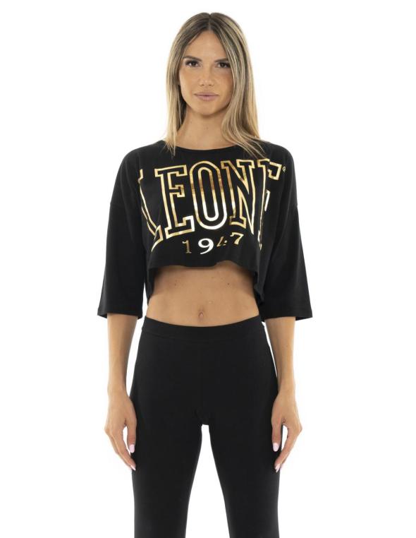 T-shirt crop a manica corta...