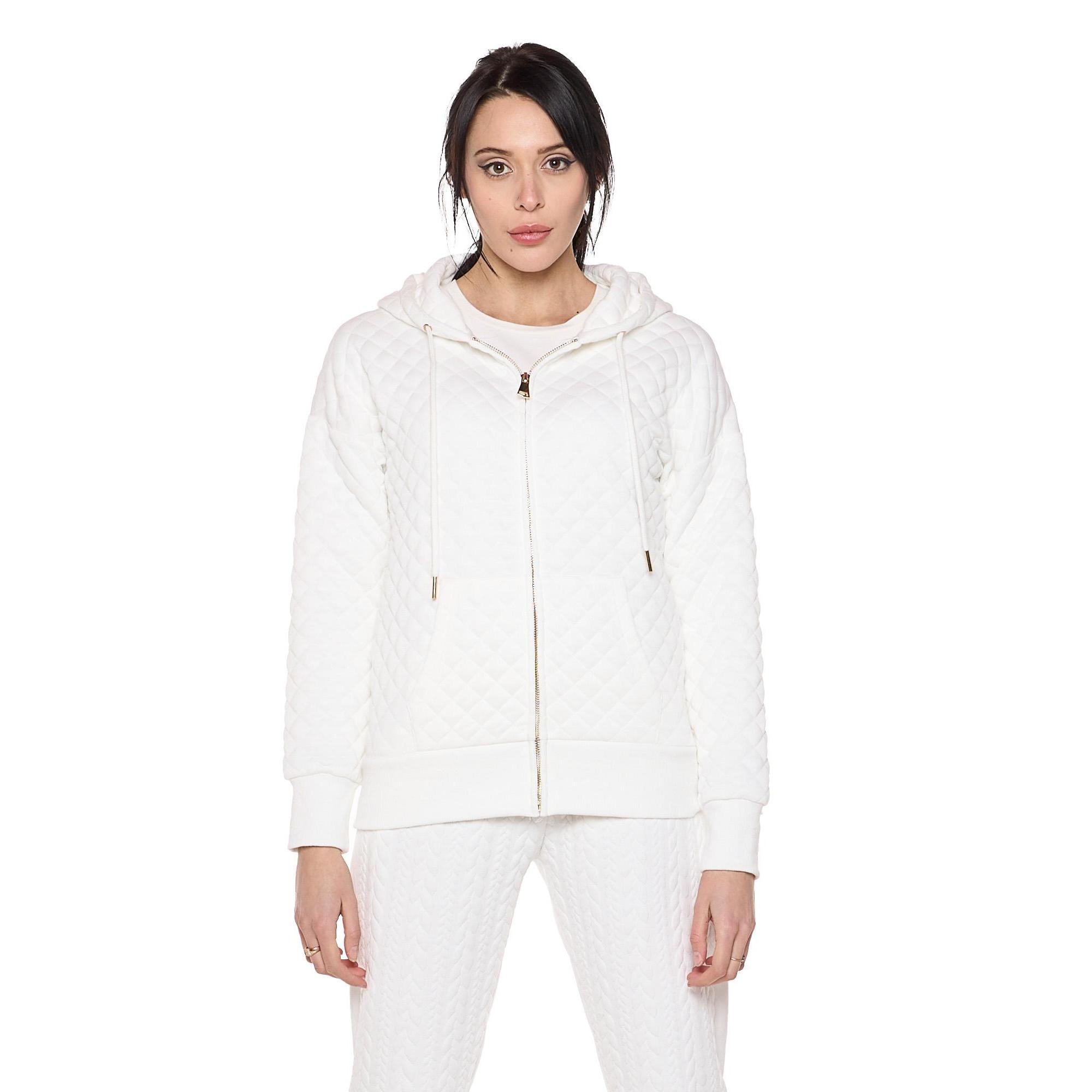 Sweat femme hiver matelasse Relaxed avec capuche et zip