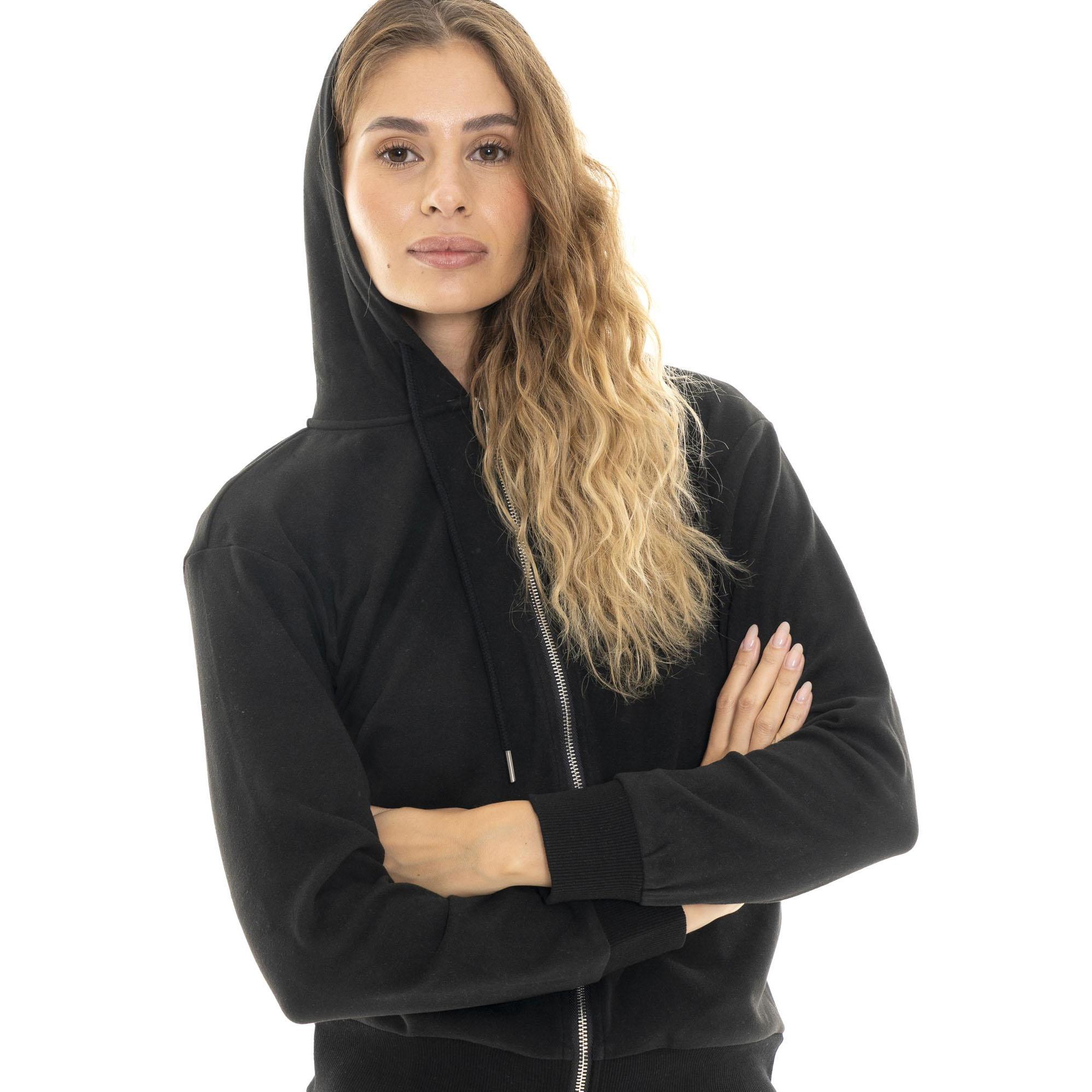 Sweat femme hiver avec capuche et zip Relaxed