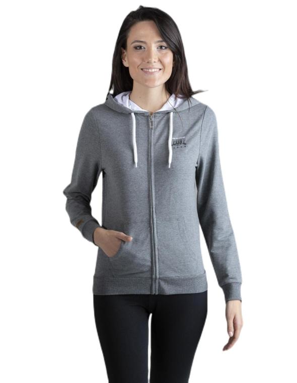 Woman hoody zipped  Grey Sand